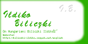 ildiko biliczki business card